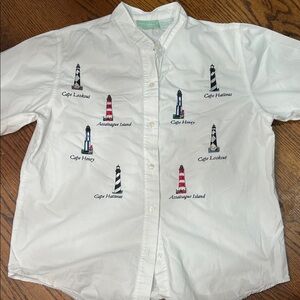 220 Hickory White Cotton Nautical shirt